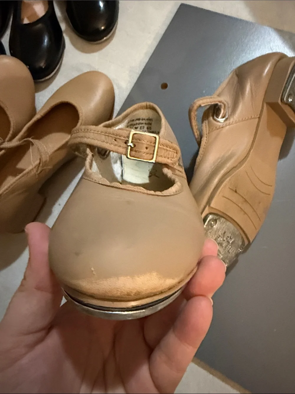 Capezio Tan Mary Jane Taps 13.5